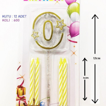 MİKA ŞEFFAF 0 RAKAM GOLD MUM 12CM PK:12 KL:600 MİKA ŞEFFAF 0 RAKAM GOLD MUM 12CM PK:12 KL:600