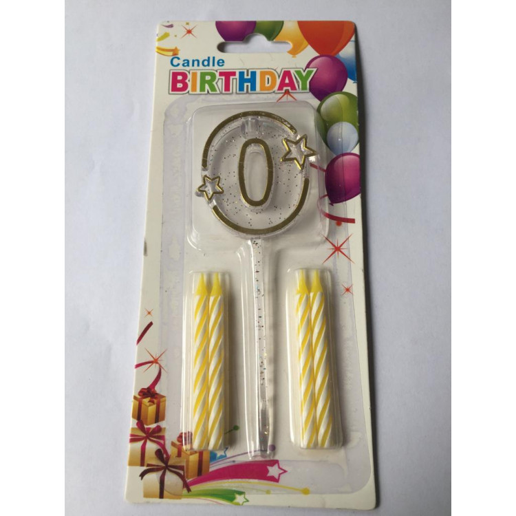 MİKA ŞEFFAF 0 RAKAM GOLD MUM 12CM MİKA ŞEFFAF 0 RAKAM GOLD MUM 12CM