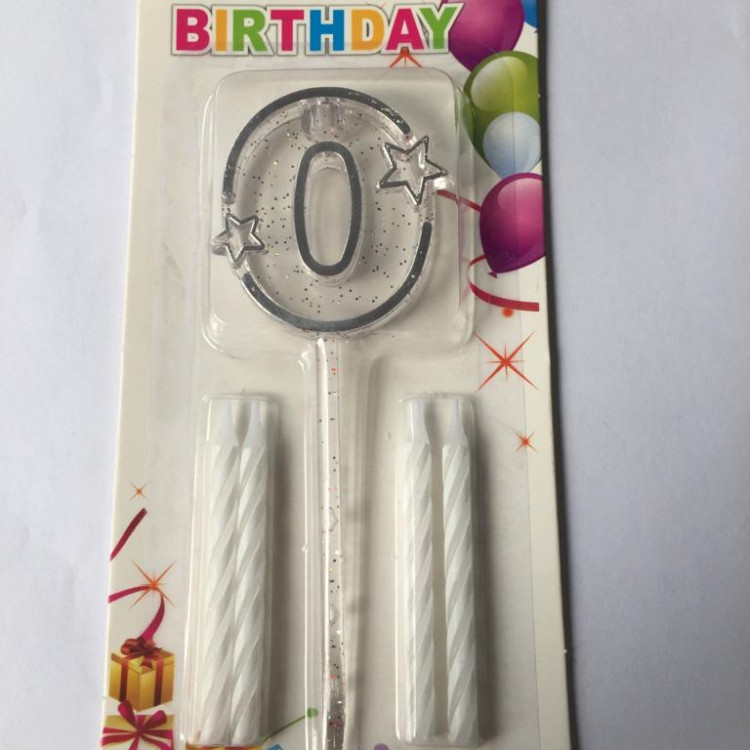 MİKA ŞEFFAF 0 RAKAM GÜMÜŞ MUM 12CM MİKA ŞEFFAF 0 RAKAM GÜMÜŞ MUM 12CM