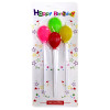 4 LÜ ÇUBUKLU BALON RENGARENK MUM 13.5CM