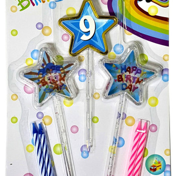 3D GÖRÜNÜMLÜ MUM 9 YAŞ YILDIZ MODELİ MAVİ 12.5CM PK:12 3D GÖRÜNÜMLÜ MUM 9 YAŞ YILDIZ MODELİ MAVİ 12.5CM PK:12