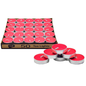 50 Lİ TEALİGT YUVARLAK KIRMIZI MUM KL:40 50 Lİ TEALİGT YUVARLAK KIRMIZI MUM KL:40