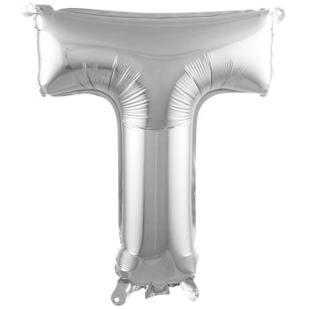 T- HARF 16 İNC GÜMÜŞ RENK BALON 36 CM