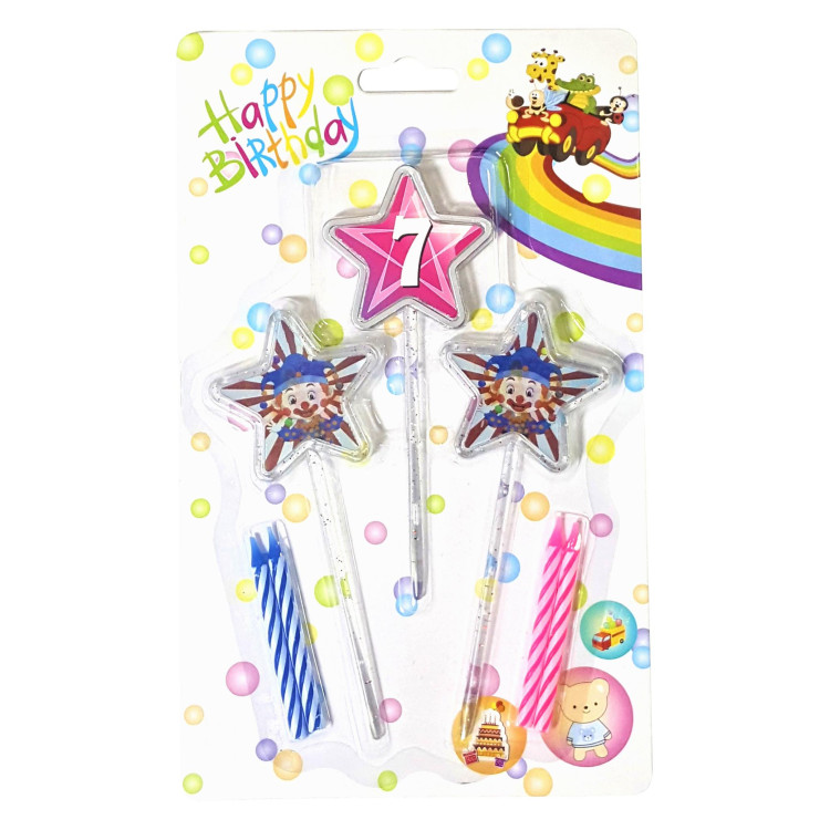 3D GÖRÜNÜMLÜ MUM 7 YAŞ YILDIZ MODELİ PEMBE 12.5CM