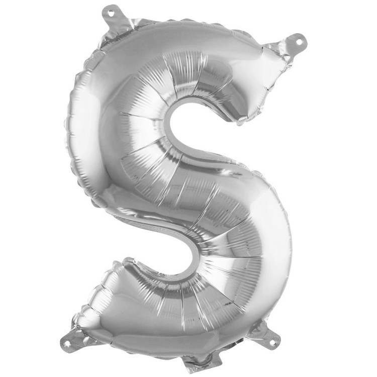 S- HARF 16 İNC GÜMÜŞ RENK BALON 36 CM S- HARF 16 İNC GÜMÜŞ RENK BALON 36 CM