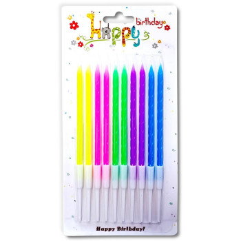 10 LU İNCE RENKLİ BURGULU MUM 13CM PK:24 KL:288 10 LU İNCE RENKLİ BURGULU MUM 13CM PK:24 KL:288