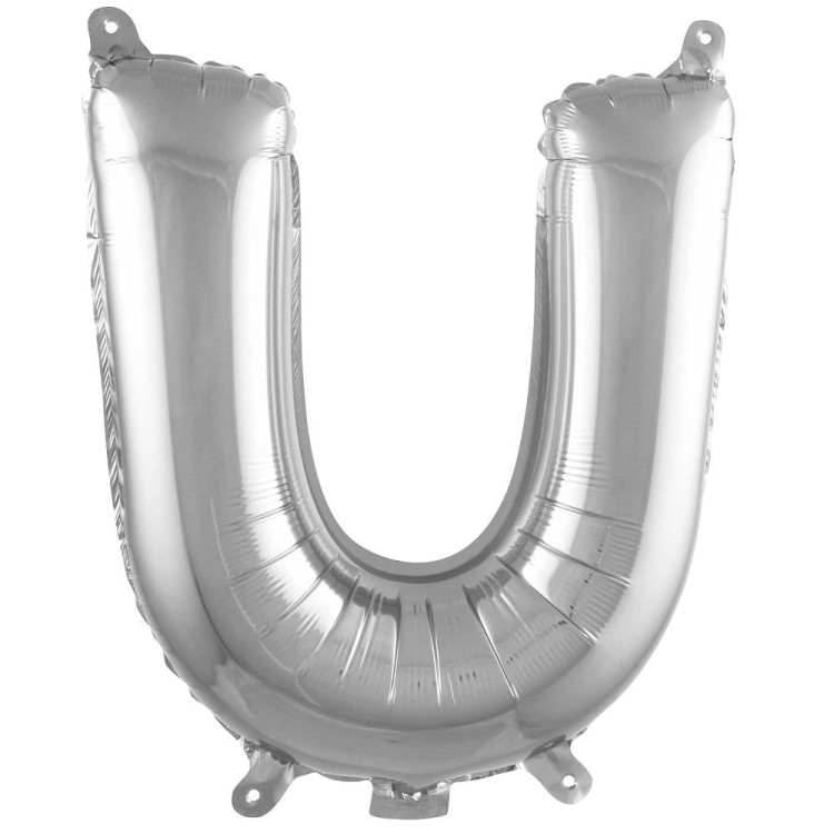 U- HARF 16 İNC GÜMÜŞ RENK BALON 36 CM U- HARF 16 İNC GÜMÜŞ RENK BALON 36 CM