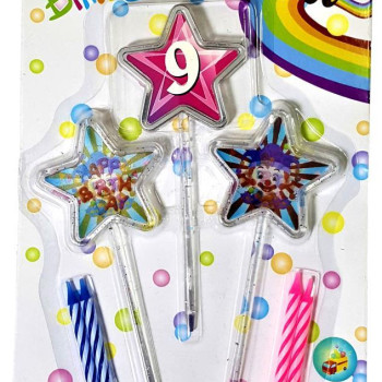 3D GÖRÜNÜMLÜ MUM 9 YAŞ YILDIZ MODELİ PEMBE 12.5CM PK:12 3D GÖRÜNÜMLÜ MUM 9 YAŞ YILDIZ MODELİ PEMBE 12.5CM PK:12