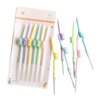 6 LI KIVRIMLI MAKARON RENKLİ MUM 12CM 6 LI KIVRIMLI MAKARON RENKLİ MUM 12CM