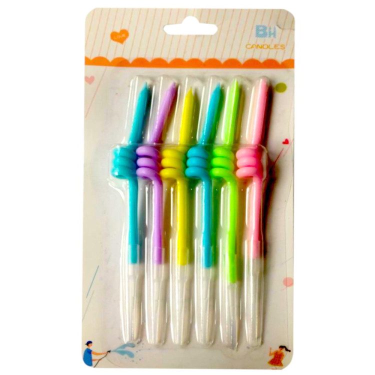 6 LI KIVRIMLI MAKARON RENKLİ MUM 12CM 6 LI KIVRIMLI MAKARON RENKLİ MUM 12CM