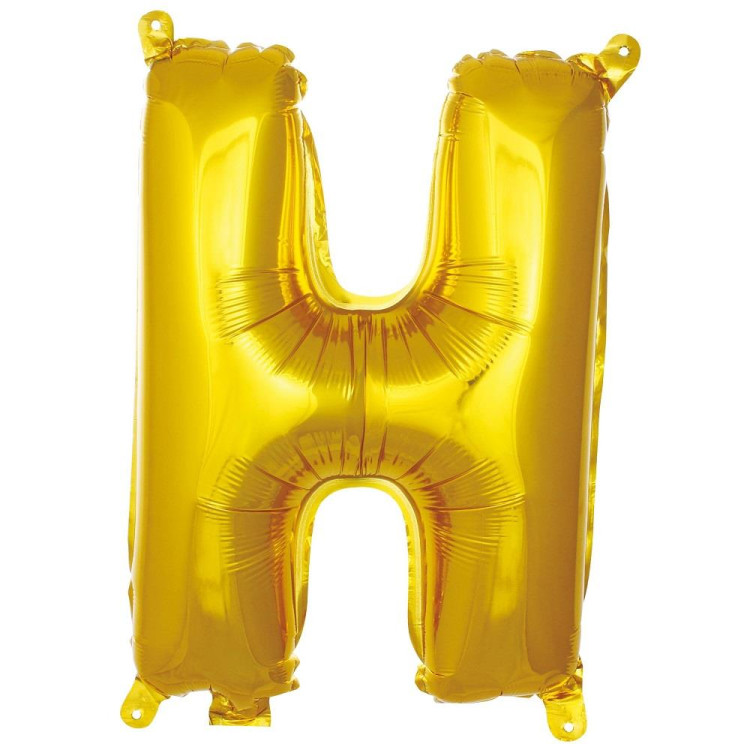 H- HARF 16 İNC GOLD RENK BALON 36 CM H- HARF 16 İNC GOLD RENK BALON 36 CM