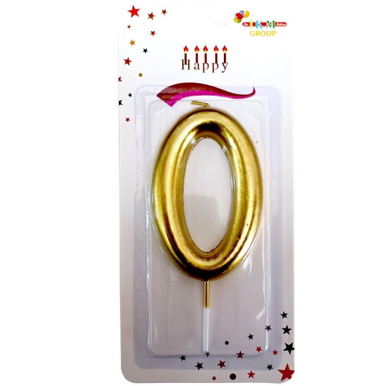 BÜYÜK BOY 0 RAKAM GOLD  MUM 13,5CM