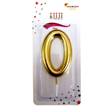 BÜYÜK BOY 0 RAKAM GOLD MUM 13cm PK:24 KL:600