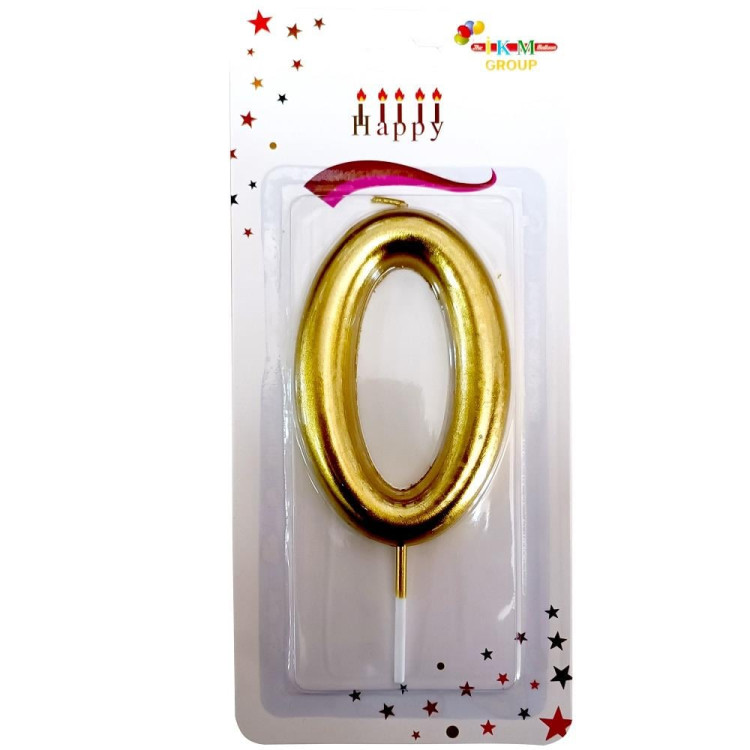 BÜYÜK BOY 0 RAKAM GOLD  MUM 13,5CM