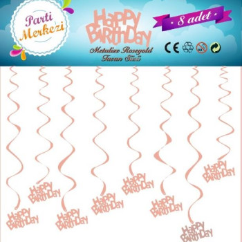 METALİZE ROSEGOLD HAPPY BİRTHDAY TAVAN SÜSÜ METALİZE ROSEGOLD HAPPY BİRTHDAY TAVAN SÜSÜ