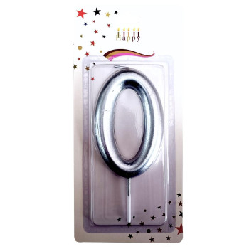 BÜYÜK BOY 0 RAKAM GÜMÜŞ MUM 13cm PK:24 KL:600 BÜYÜK BOY 0 RAKAM GÜMÜŞ MUM 13cm PK:24 KL:600