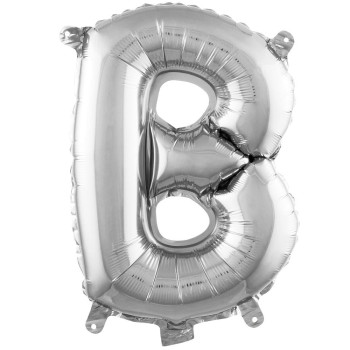 B- HARF 16 İNC GÜMÜŞ RENK BALON 36 CM B- HARF 16 İNC GÜMÜŞ RENK BALON 36 CM