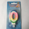 RENKLİ KLASİK 0 RAKAM MUM 7.5CM