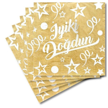 20 Lİ İYİKİ DOĞDUN GOLD ÜZERİ BEYAZ PEÇETE 20 Lİ İYİKİ DOĞDUN GOLD ÜZERİ BEYAZ PEÇETE