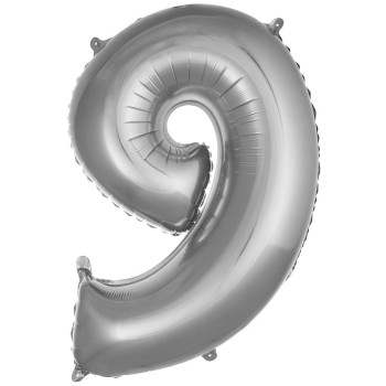 9- RAKAM 16 İNC GÜMÜŞ RENK BALON 36 CM 9- RAKAM 16 İNC GÜMÜŞ RENK BALON 36 CM