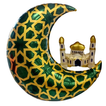 AY KUBBE RAMAZAN YEŞİL FOLYO BALON 65,5*63 AY KUBBE RAMAZAN YEŞİL FOLYO BALON 65,5*63