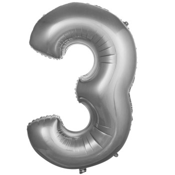 3- RAKAM 16 İNC GÜMÜŞ RENK BALON 36 CM 3- RAKAM 16 İNC GÜMÜŞ RENK BALON 36 CM