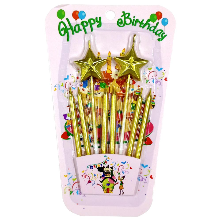 2 Lİ ÇUBUKLU YILDIZ GOLD MUM