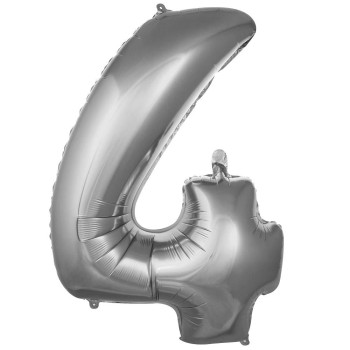 4- RAKAM 16 İNC GÜMÜŞ RENK BALON 36 CM 4- RAKAM 16 İNC GÜMÜŞ RENK BALON 36 CM