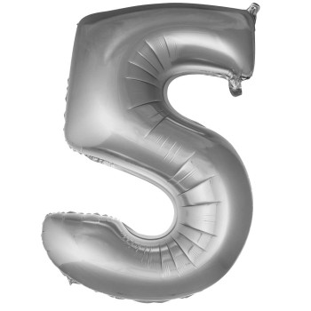 5- RAKAM 16 İNC GÜMÜŞ RENK BALON 36 CM 5- RAKAM 16 İNC GÜMÜŞ RENK BALON 36 CM