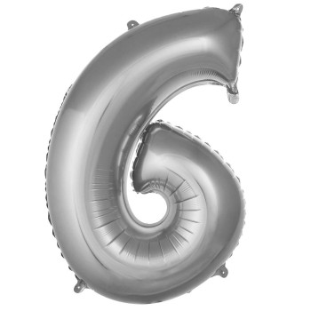 6- RAKAM 16 İNC GÜMÜŞ RENK BALON 36 CM 6- RAKAM 16 İNC GÜMÜŞ RENK BALON 36 CM