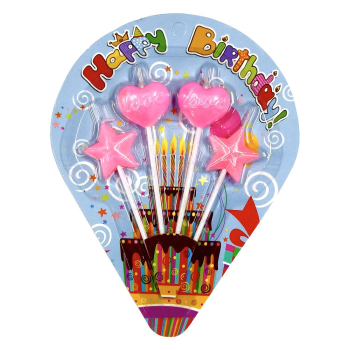 4 LÜ ÇUBUKLU LOVE 2 KALP 2 YILDIZ PEMBE MUM 4 LÜ ÇUBUKLU LOVE 2 KALP 2 YILDIZ PEMBE MUM