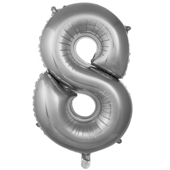 8- RAKAM 16 İNC GÜMÜŞ RENK BALON 36 CM 8- RAKAM 16 İNC GÜMÜŞ RENK BALON 36 CM
