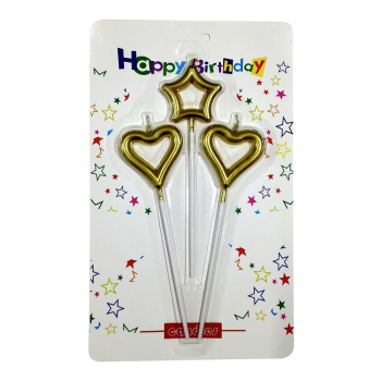 3 LÜ ÇUBUKLU ORTASI BOŞ 1 YILDIZ 2 KALP GOLD MUM PK:24 KL:360 3 LÜ ÇUBUKLU ORTASI BOŞ 1 YILDIZ 2 KALP GOLD MUM PK:24 KL:360