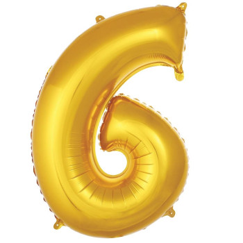 6- RAKAM 16 İNC GOLD RENK BALON 36 CM 6- RAKAM 16 İNC GOLD RENK BALON 36 CM