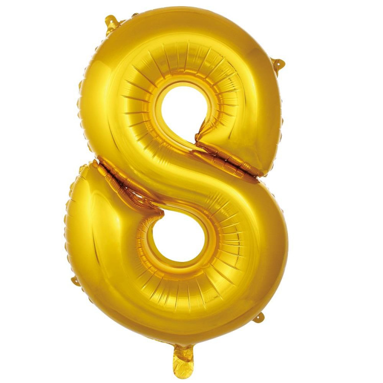 8- RAKAM 16 İNC GOLD RENK BALON 36 CM 8- RAKAM 16 İNC GOLD RENK BALON 36 CM