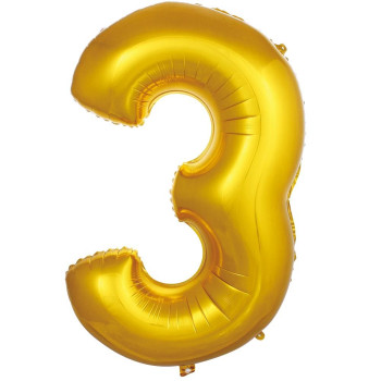 3- RAKAM 16 İNC GOLD RENK BALON 36 CM 3- RAKAM 16 İNC GOLD RENK BALON 36 CM
