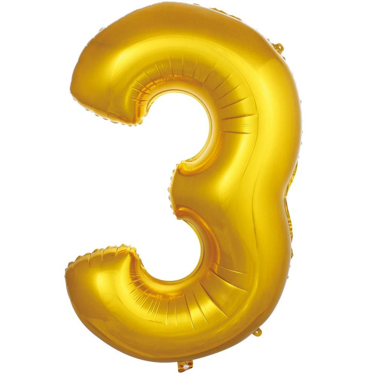 3- RAKAM 16 İNC GOLD RENK BALON 36 CM 3- RAKAM 16 İNC GOLD RENK BALON 36 CM
