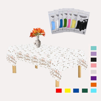 PLASTİK HAPPY BİRTHDAY BEYAZ ÜSTÜ GOLD BASKILI MASA ÖRTÜSÜ 120*180cm PLASTİK HAPPY BİRTHDAY BEYAZ ÜSTÜ GOLD BASKILI MASA ÖRTÜSÜ 120*180cm