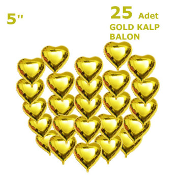 25 KALPLİ 5 İNC KALP GOLD SET BALON 25 KALPLİ 5 İNC KALP GOLD SET BALON