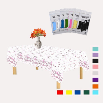 PLASTİK HAPPY BİRTHDAY BEYAZ ÜSTÜ PEMBE BASKILI MASA ÖRTÜSÜ 120*180cm PLASTİK HAPPY BİRTHDAY BEYAZ ÜSTÜ PEMBE BASKILI MASA ÖRTÜSÜ 120*180cm