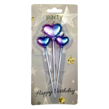 3 LÜ ÇUBUKLU GÖKKUŞAĞI KALP FİGÜRLÜ MUM 3 LÜ ÇUBUKLU GÖKKUŞAĞI KALP FİGÜRLÜ MUM