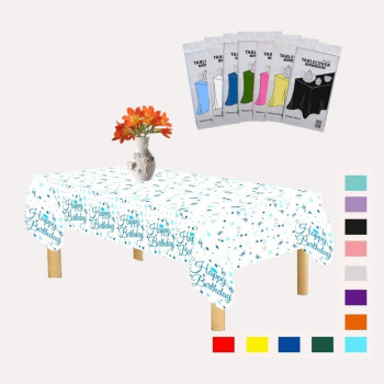 PLASTİK HAPPY BİRTHDAY BEYAZ ÜSTÜ MAVİ BASKILI MASA ÖRTÜSÜ 120*180cm PLASTİK HAPPY BİRTHDAY BEYAZ ÜSTÜ MAVİ BASKILI MASA ÖRTÜSÜ 120*180cm