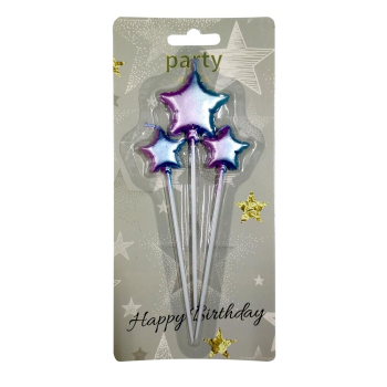 3 LÜ ÇUBUKLU GÖKKUŞAĞI YILDIZ FİGÜRLÜ MUM 3 LÜ ÇUBUKLU GÖKKUŞAĞI YILDIZ FİGÜRLÜ MUM