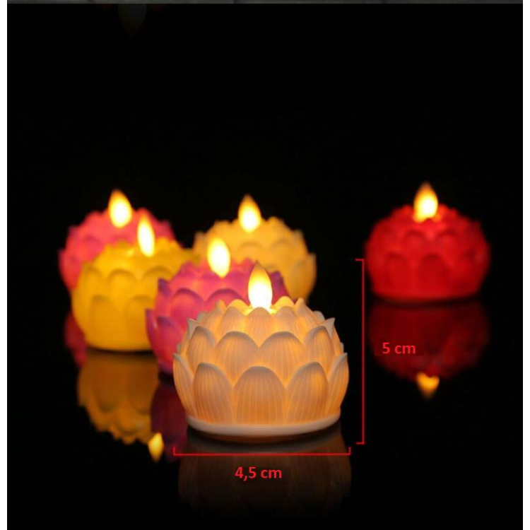 4.5*5CM PİLLİ GÜL DDESENLİ GÜN IŞIĞI TEALİGHT MUM