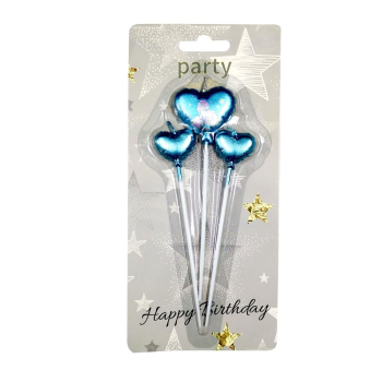 3 LÜ ÇUBUKLU UNİCORN MAVİ KALP FİGÜRLÜ MUM 3 LÜ ÇUBUKLU UNİCORN MAVİ KALP FİGÜRLÜ MUM