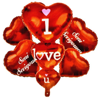 3 LÜ KALP I LOVE YOU KIRMIZI 5Lİ SET BALON 3 LÜ KALP I LOVE YOU KIRMIZI 5Lİ SET BALON