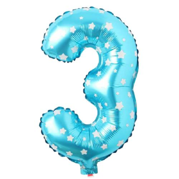 3- RAKAM 16 İNC MAVİ RENK BALON 36 CM 3- RAKAM 16 İNC MAVİ RENK BALON 36 CM
