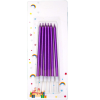 6 LI İNCE UZUN MOR MUM 13CM