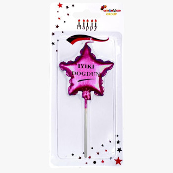 İYİKİ DOĞDUN YILDIZ PEMBE MUM PK:12 KL:480 İYİKİ DOĞDUN YILDIZ PEMBE MUM PK:12 KL:480