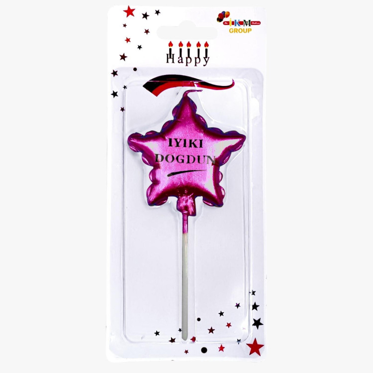 İYİKİ DOĞDUN YILDIZ PEMBE MUM